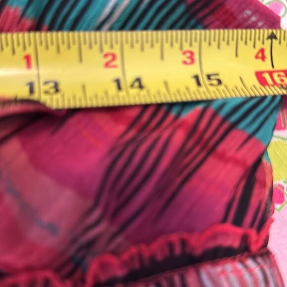 Buffalo David Britton Women 100% Silk Tank Top Ruffle Plaid Tiered Fairy Boho - Picture 15 of 16